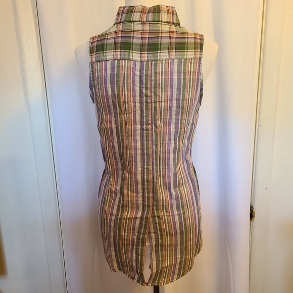 Steezyer plaid button down short sleeved top New - Picture 3 of 8